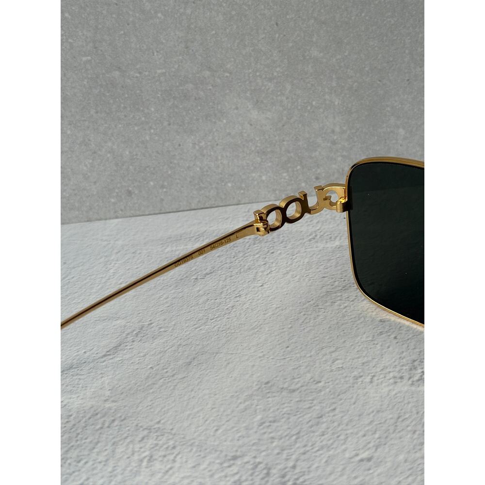 NEW Gucci GG1937S Gold Square Grey Lens Sunglasses $710 - Picture 8 of 10
